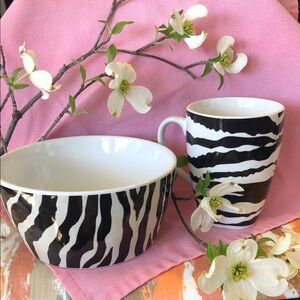 Zebra Print Bowl and Mug Set